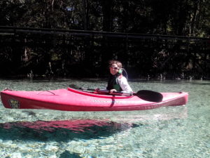 B in a kayak